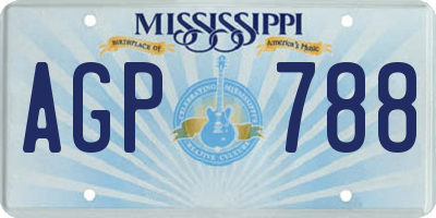 MS license plate AGP788