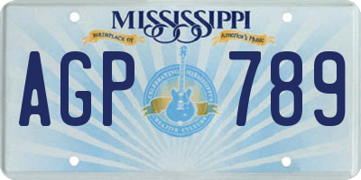 MS license plate AGP789
