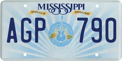 MS license plate AGP790