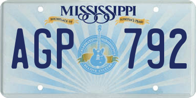 MS license plate AGP792