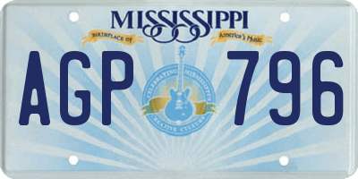 MS license plate AGP796