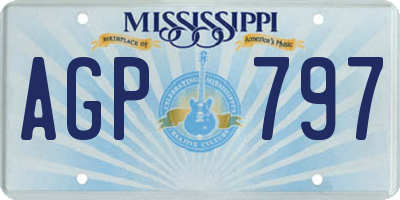 MS license plate AGP797