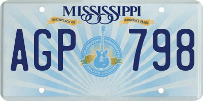 MS license plate AGP798