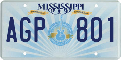 MS license plate AGP801