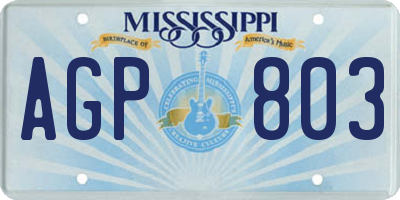 MS license plate AGP803