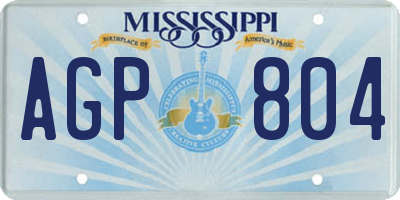 MS license plate AGP804