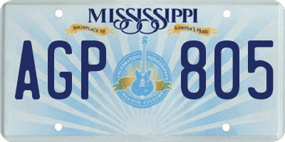 MS license plate AGP805