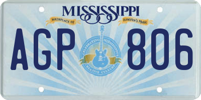 MS license plate AGP806