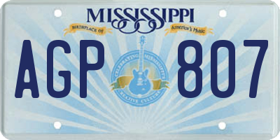 MS license plate AGP807
