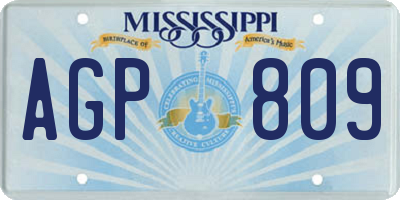 MS license plate AGP809