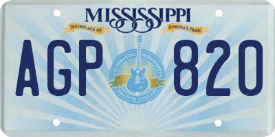 MS license plate AGP820