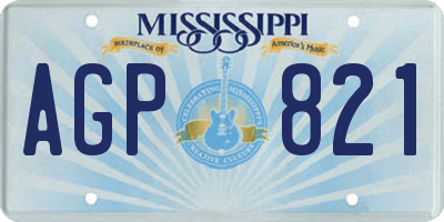 MS license plate AGP821