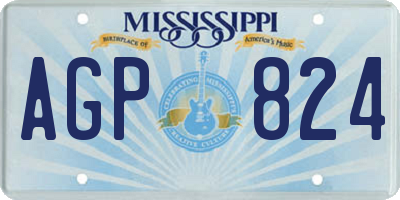 MS license plate AGP824
