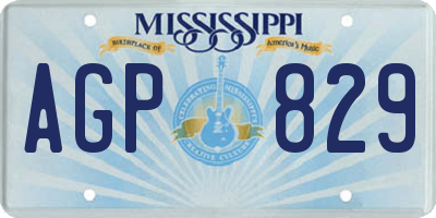 MS license plate AGP829