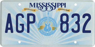 MS license plate AGP832