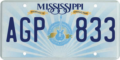 MS license plate AGP833