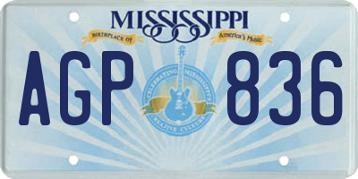MS license plate AGP836