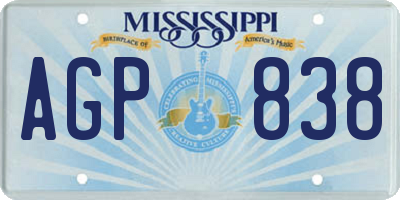 MS license plate AGP838