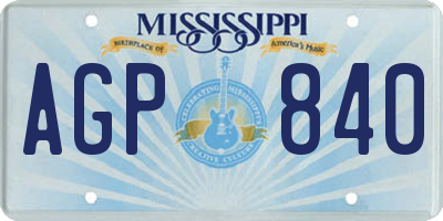 MS license plate AGP840
