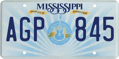 MS license plate AGP845