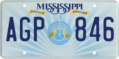MS license plate AGP846