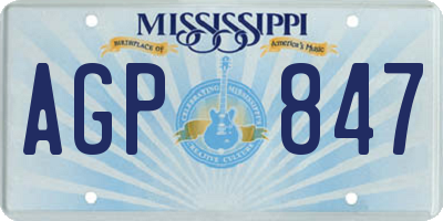MS license plate AGP847