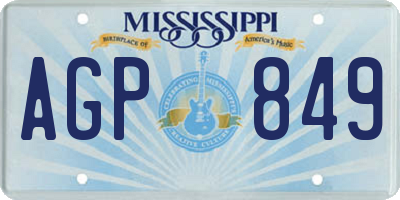 MS license plate AGP849
