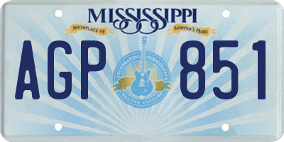 MS license plate AGP851