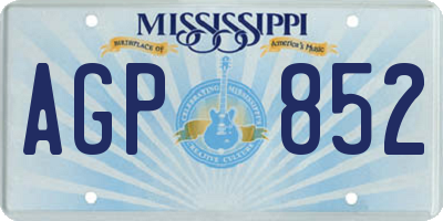 MS license plate AGP852