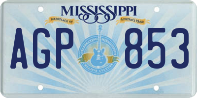 MS license plate AGP853