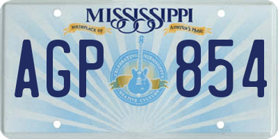 MS license plate AGP854