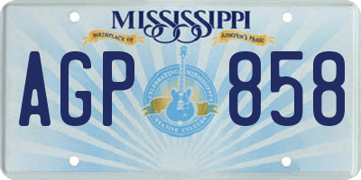 MS license plate AGP858