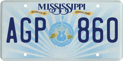 MS license plate AGP860