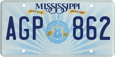 MS license plate AGP862