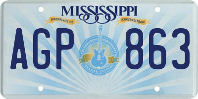 MS license plate AGP863