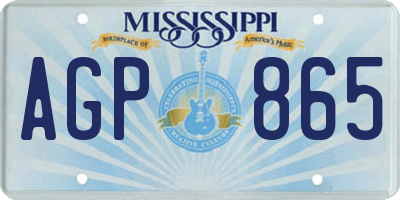 MS license plate AGP865