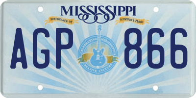 MS license plate AGP866