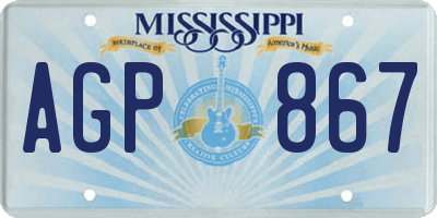 MS license plate AGP867