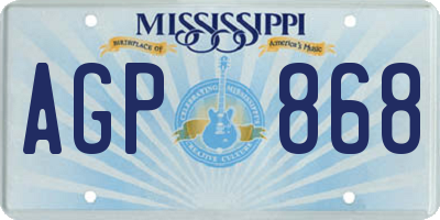 MS license plate AGP868