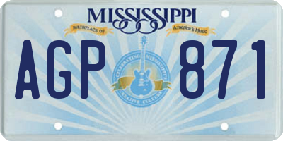 MS license plate AGP871