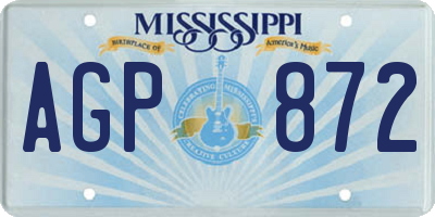 MS license plate AGP872