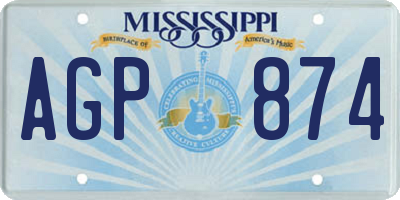 MS license plate AGP874