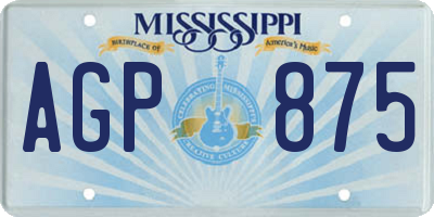 MS license plate AGP875