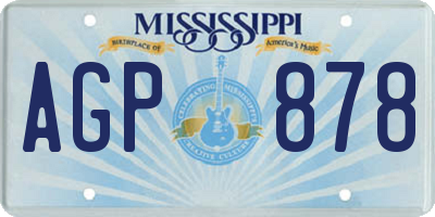 MS license plate AGP878