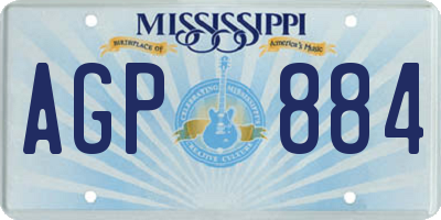 MS license plate AGP884