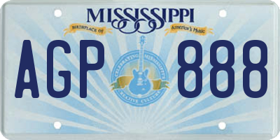 MS license plate AGP888