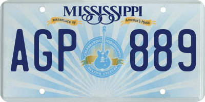 MS license plate AGP889