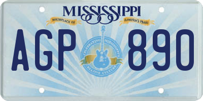 MS license plate AGP890