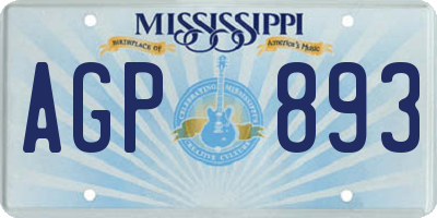 MS license plate AGP893