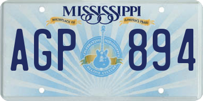 MS license plate AGP894